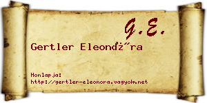 Gertler Eleonóra névjegykártya